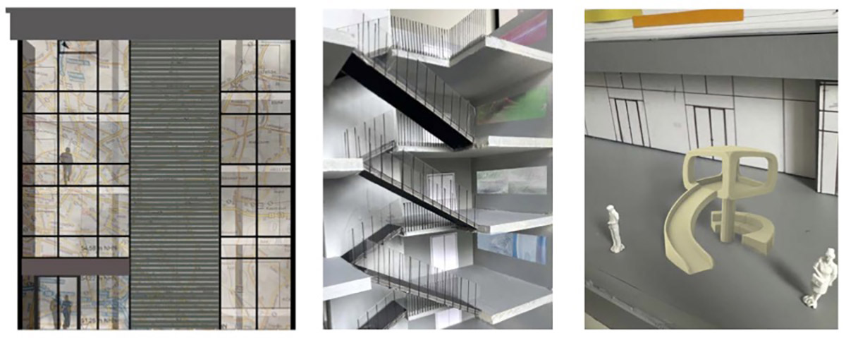 Entwurf „Mappings“ von Friederike Klotz, Kunstwettbewerb Gustave-Eiffel-Schule, Auslober: Bezirksamt Pankow von Berlin, 2025