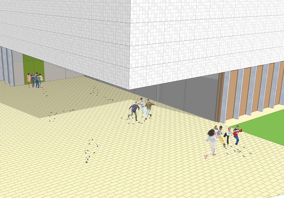 Entwurf „Step by Step“ von Robert Barta, Kunstwettbewerb Reinhold-Burger-Schule, Auslober: Bezirksamt Pankow von Berlin, 2025