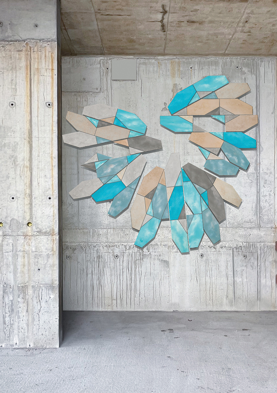 Entwurf „Flügge“ von Elisabeth Rosenthal, Auswahlverfahren Kunst am Bau MAXIM Kinder- und Jugendkulturzentrum, Auslober: Bezirksamt Pankow von Berlin, 2026