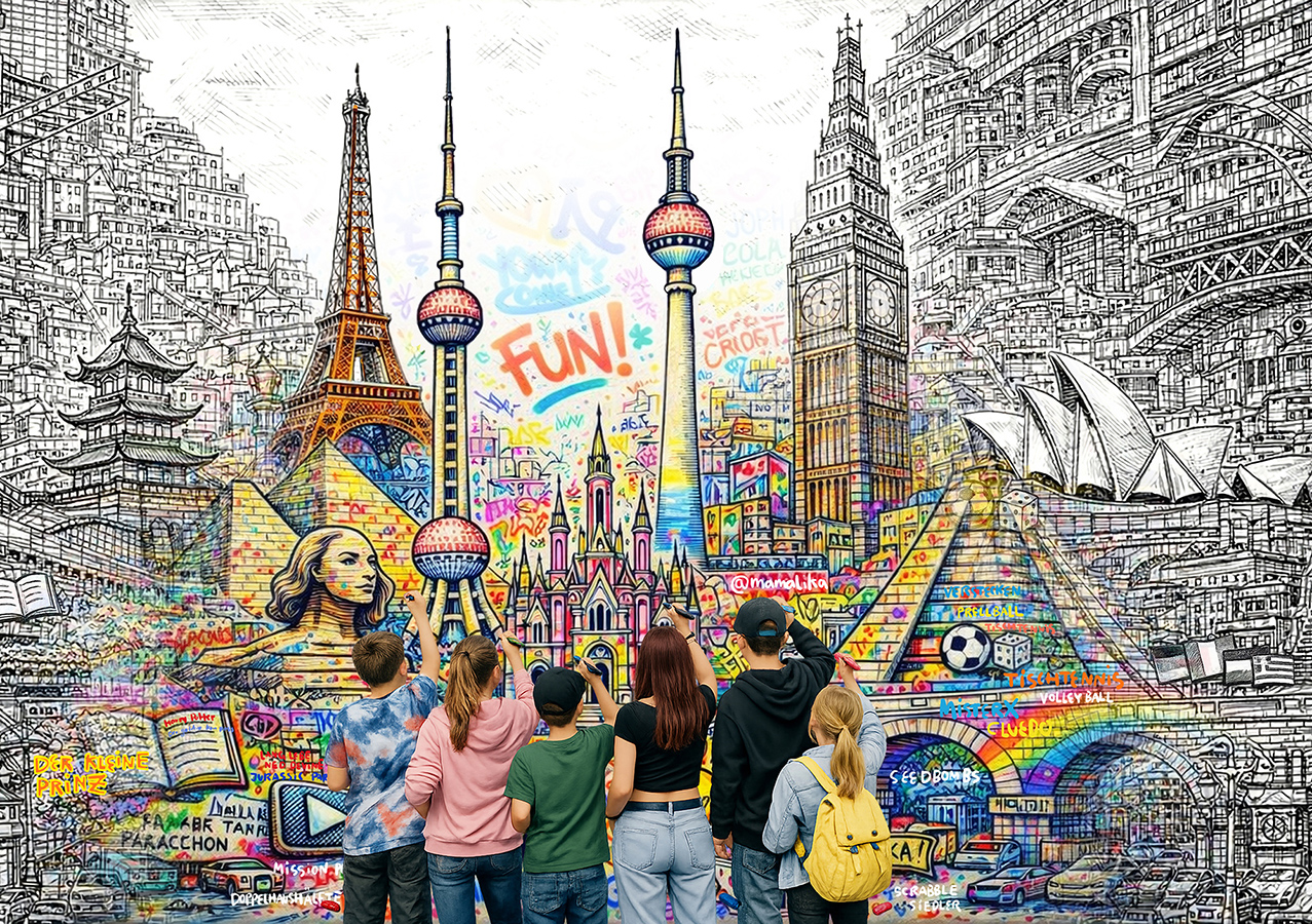 Entwurf „Unsere Welt-Stadt“ von Heiner Radau, 1. Rang und Realisierungsempfehlung, Auswahlverfahren Kunst am Bau MAXIM Kinder- und Jugendkulturzentrum, Auslober: Bezirksamt Pankow von Berlin, 2026