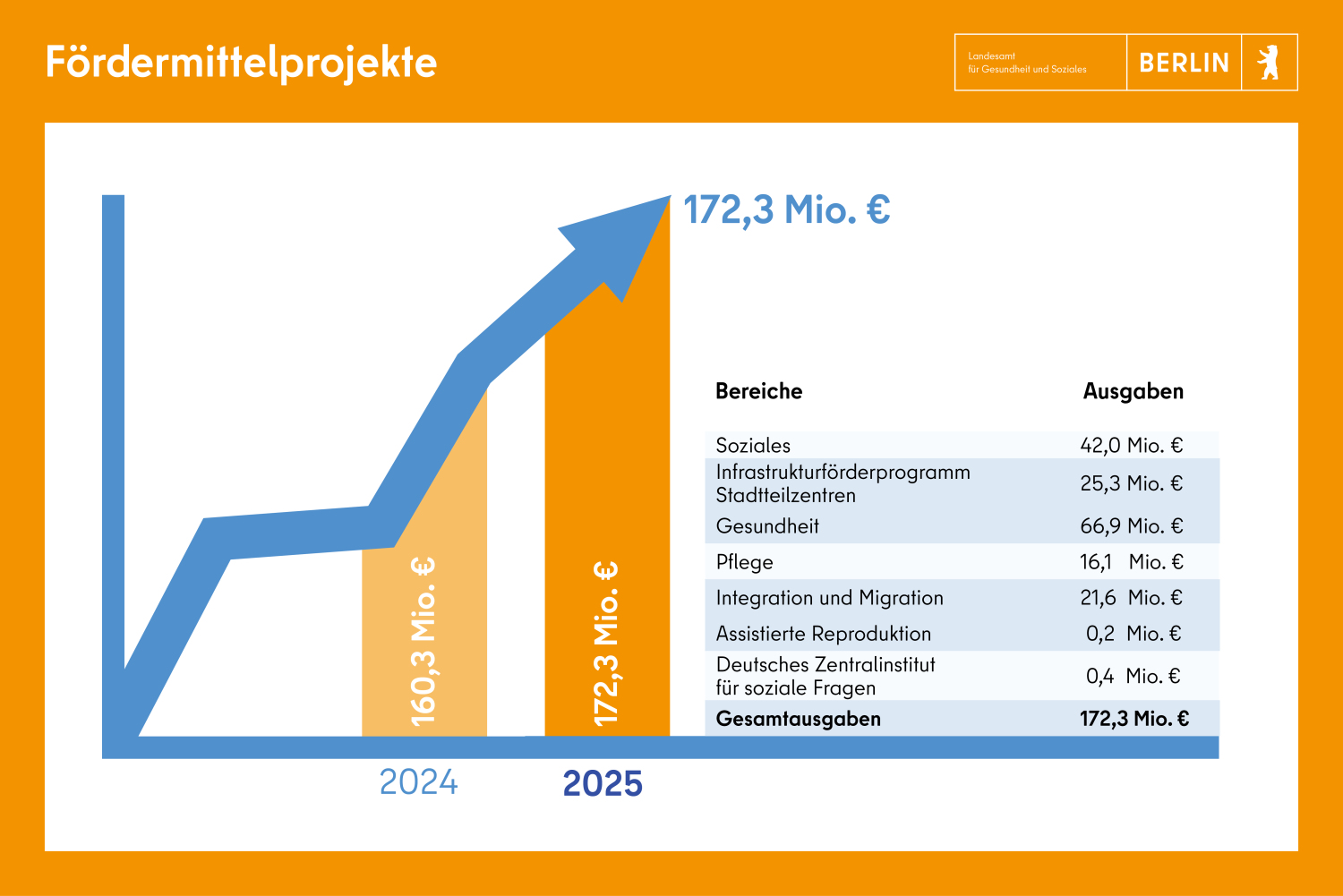 Fördermittelwesen Gesamtausgaben in 2025: 172,3 Mio. Euro