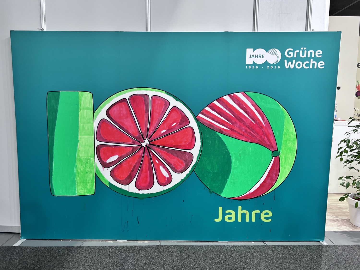 Schild 100 Jahre Grüne Woche