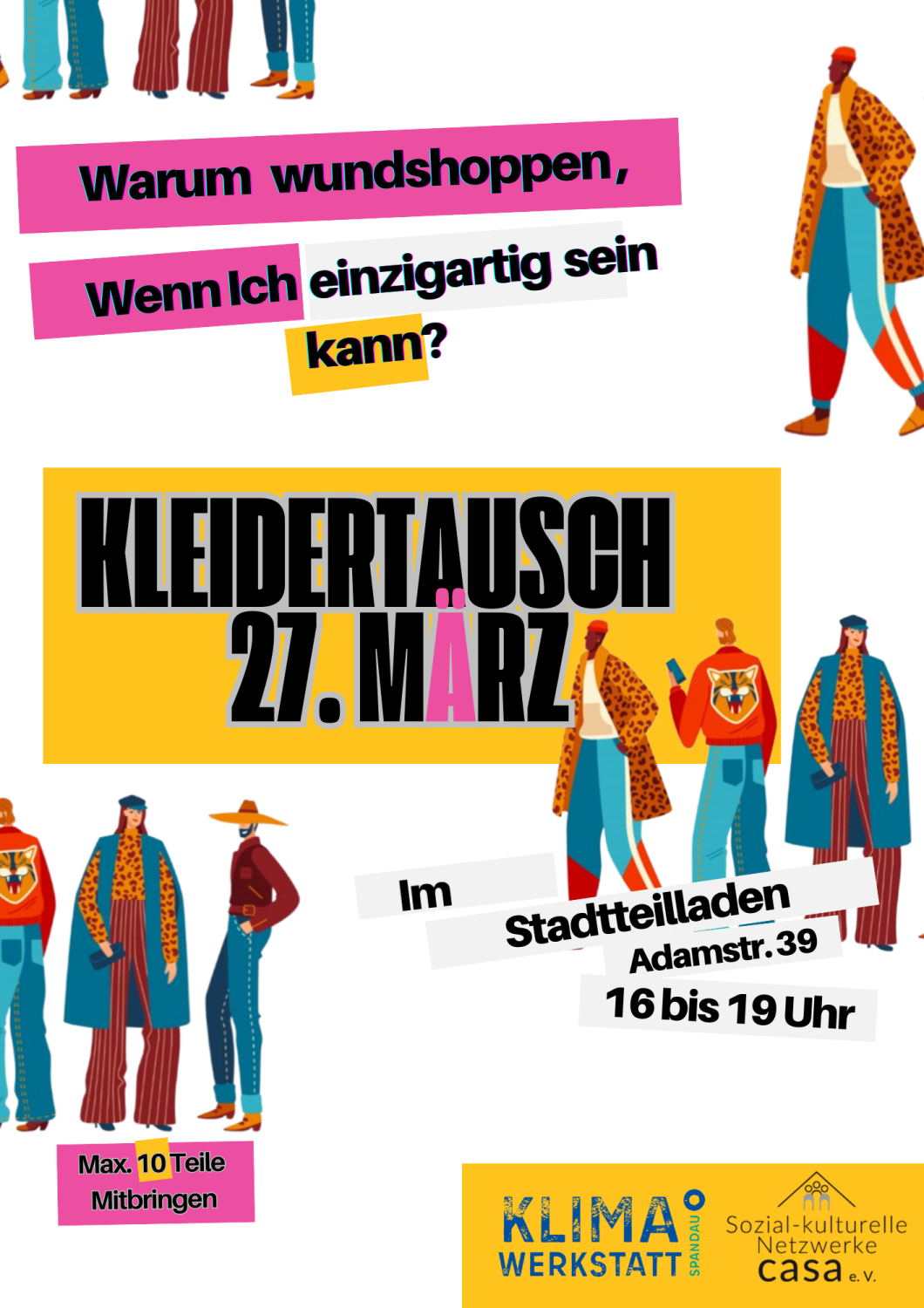 gut sortierte gebrauchte Kleidung zum Tauschen