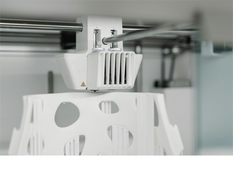 Detailansicht eines 3D-Druckers