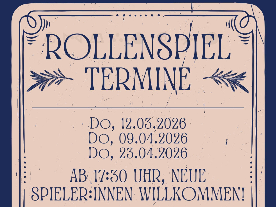 Rollenspiel Termine Flyer mit Terminen