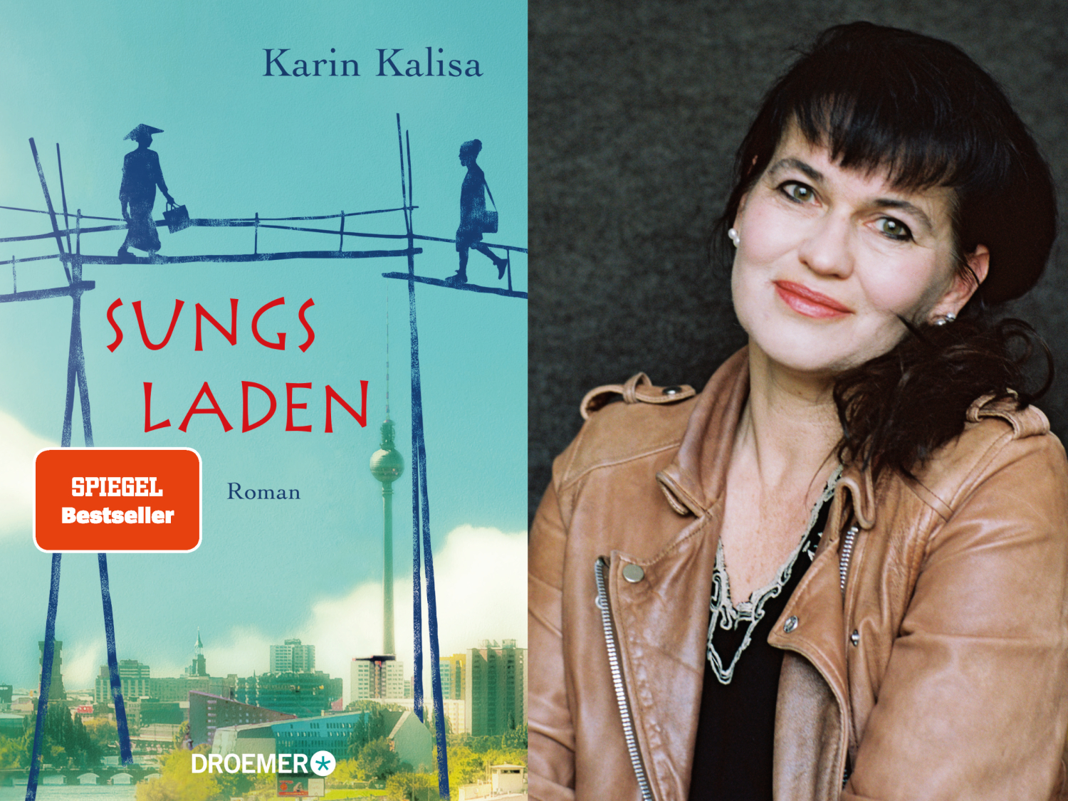 Buchcover und ein Foto von Karin Kalisa