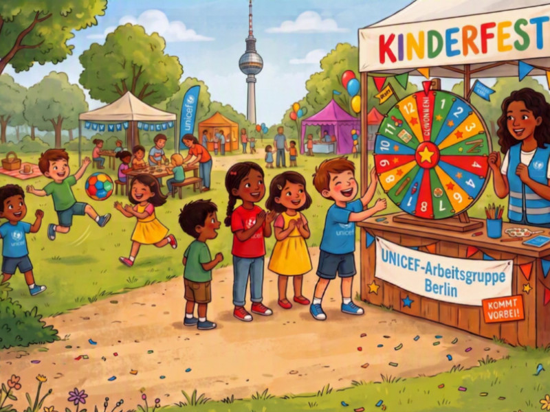 Kinderfest mit Drehrad und anderen Spielen