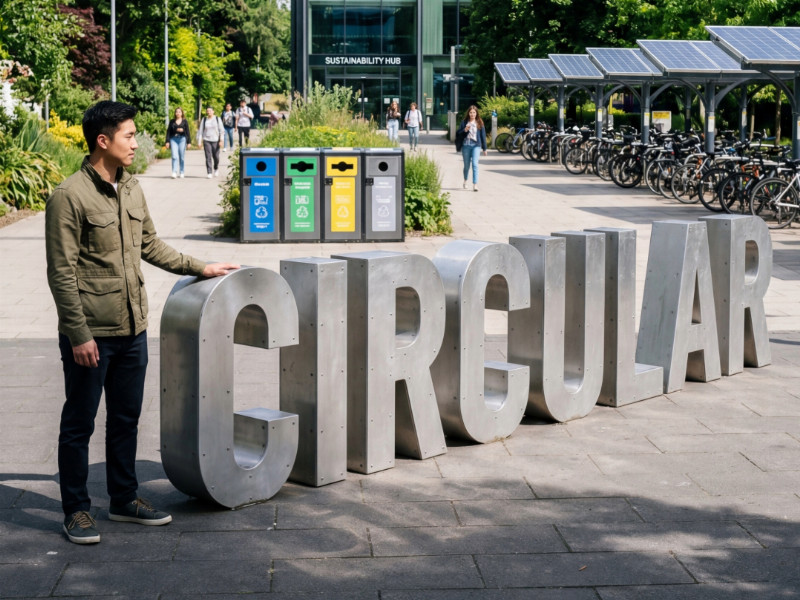 Stadtbild mit Circular Zeichen