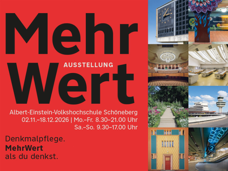 Ausstellungsplakat Denkmalpflege. MehrWert als du denkst