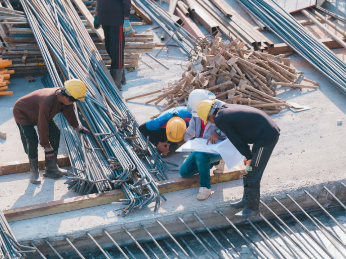 Arbeiter auf Baustelle