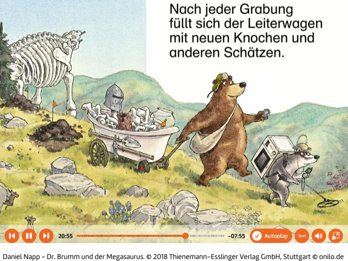 Illustration mit Bären bei der Ausgrabung