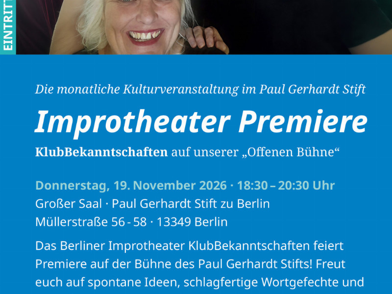 Improtheater Premiere im Paul Gerhardt Stift
