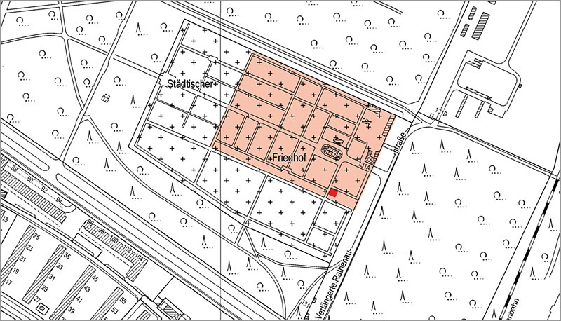 Waldfriedhof Oberschöneweide, Ausschnitt der Denkmalkarte, 2012