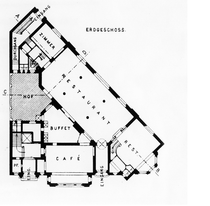 Grundriss Vereinshaus, 1902