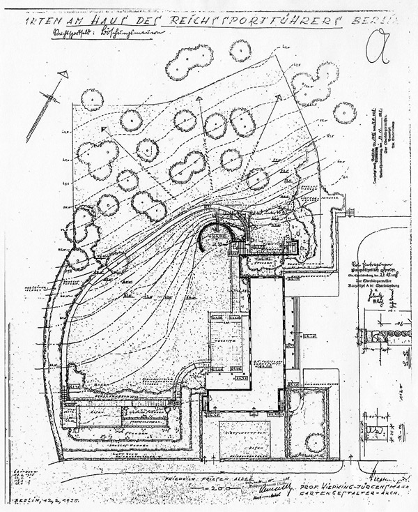 Gartenplan von Friedrich Wiebking -Jürgensmann, 1938