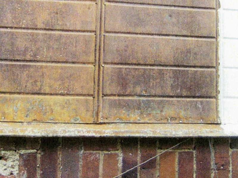 Musterfläche der gereinigten Kupferaußenhaut, 2010
