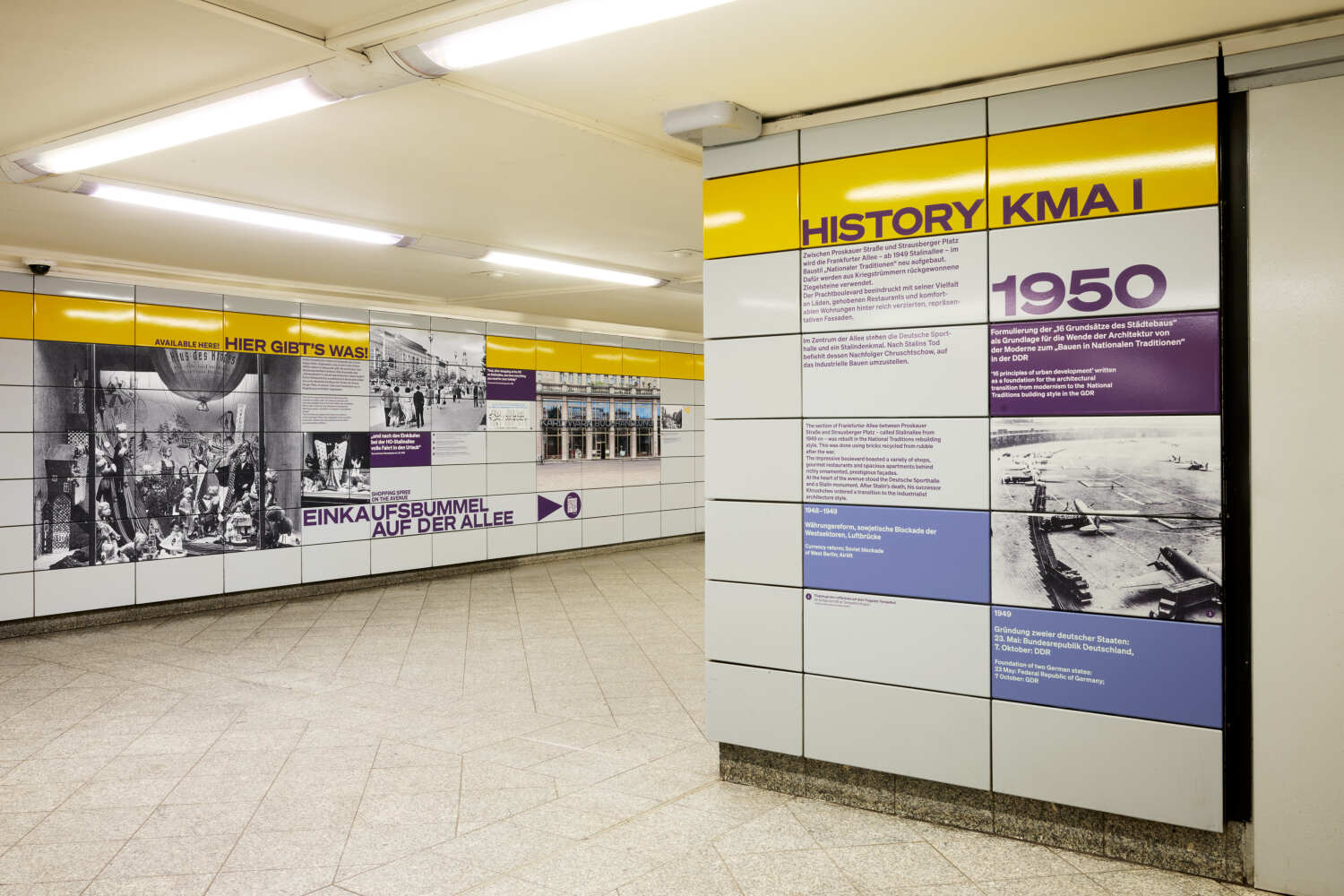 Geschichte der Karl-Marx-Allee im Zwischengeschoss Weberwiese