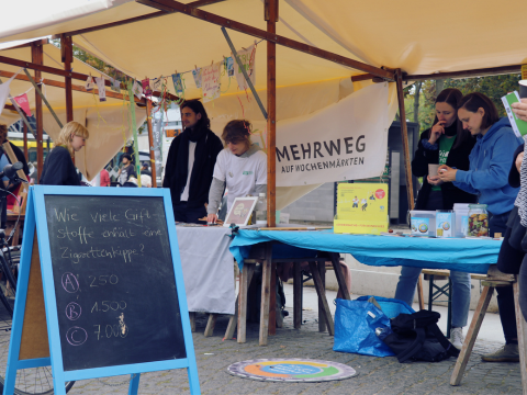 Standf auf dem Leopoldplatz beim Müllfest 2025