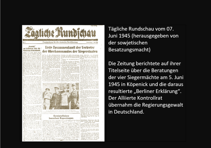 Tägliche Rundschau vom 07. Juni 1945 (herausgegeben von der sowjetischen Besatzungsmacht)
