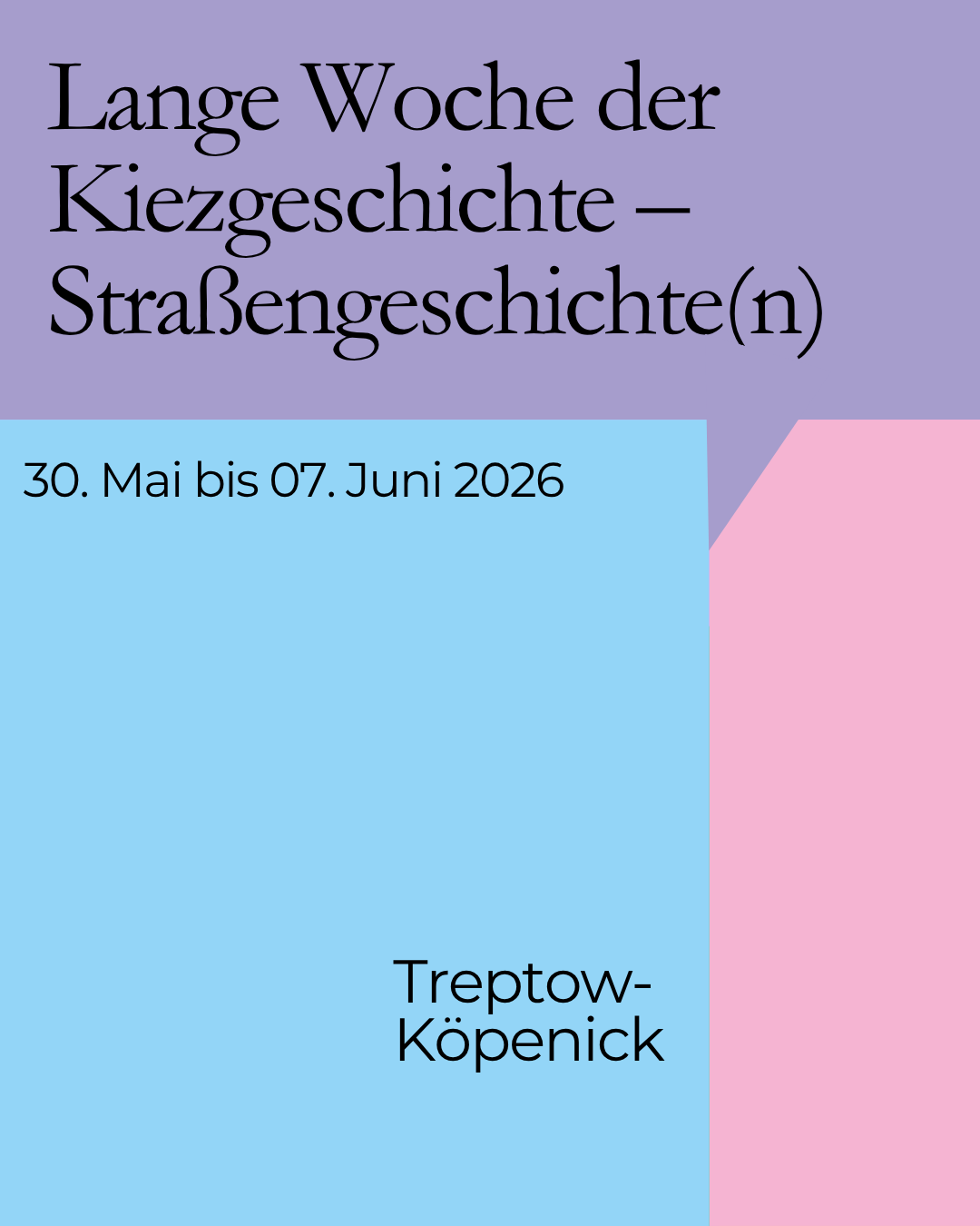 Treptow-Köpenick Lange Woche der Kiezgeschichte 2026