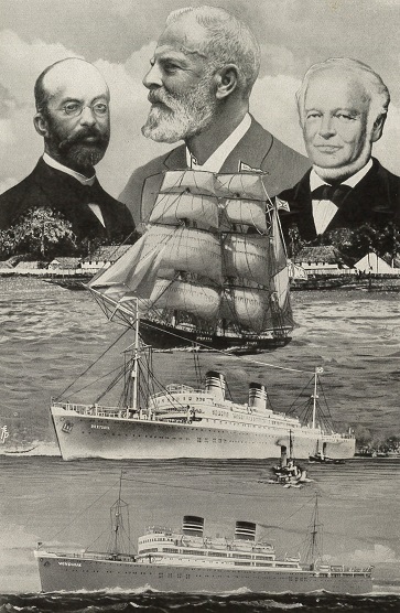 Collage of Woermann shipping company