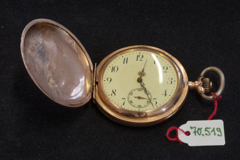 Herrentaschenuhr, 585/f, Gelbgold, Nr. 300764, Gravur „Moritz Hille“ Bild 1