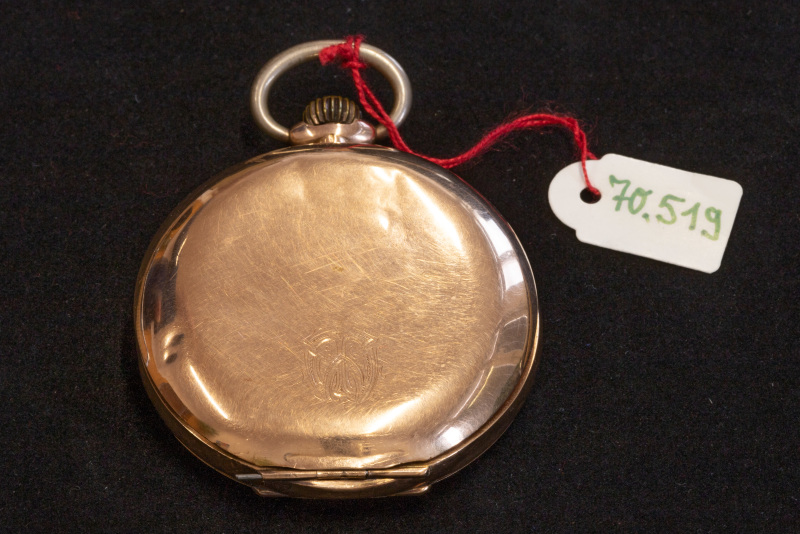 Herrentaschenuhr, 585/f, Gelbgold, Nr. 300764, Gravur „Moritz Hille“ Bild 2