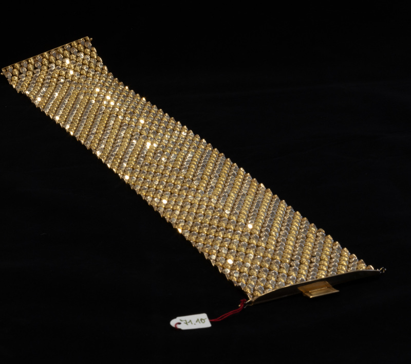 Schärpe, 750/f, Gelbgold, ca. 82mm breit