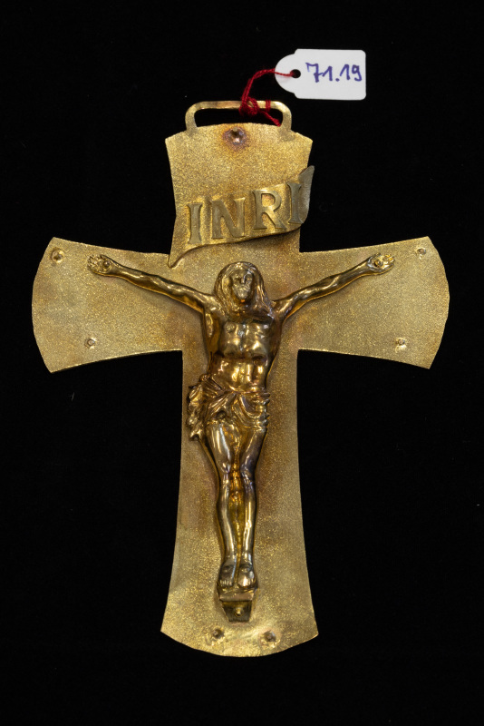 Kruzifix, 585/f, Gelbgold, Verzierungen bzw. Steine fehlen