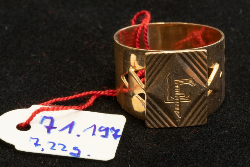 Ring, 585/f, Rotgold, Initialen “LF"
