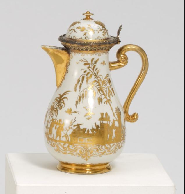 Kanne mit Goldchinesen, Meissen, Dekor Seuter