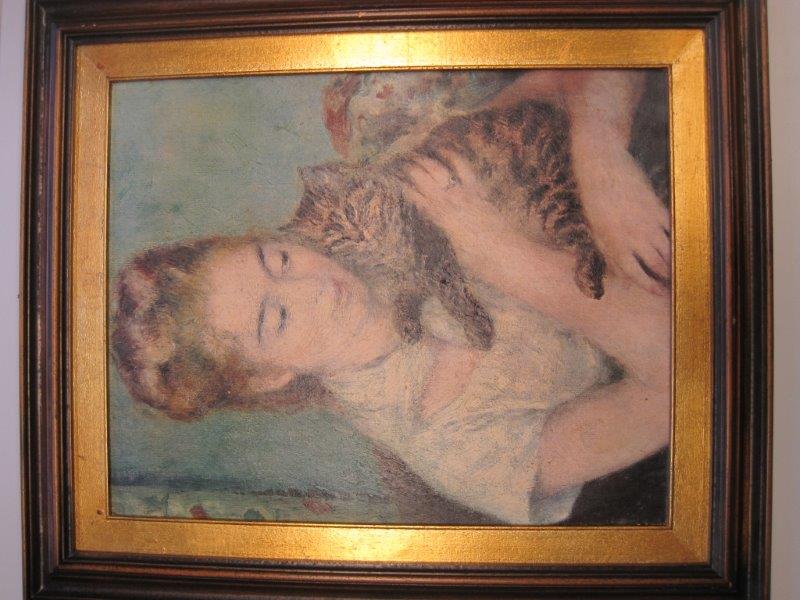 Gemälde Frau mit Katze