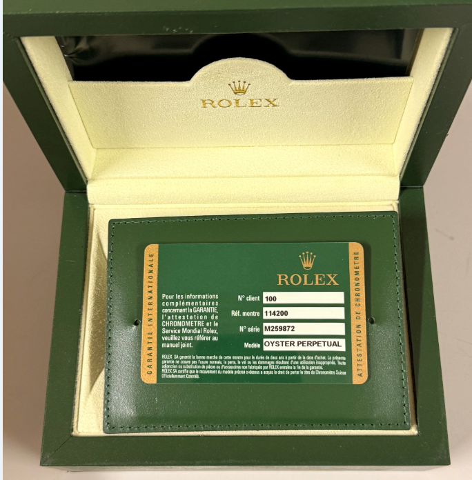 Uhrenaufbewahrungsschachtel Rolex Zertifikat