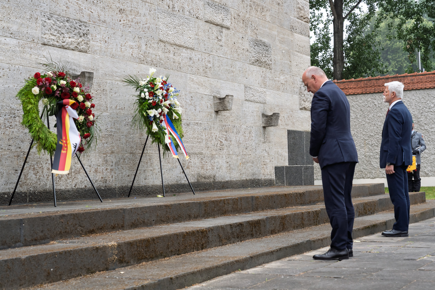 Besuchs der Gedenkstätte Plötzensee mit dem Staatspräsidenten der Tschechischen Republik, S.E. Petr Pavel und dem Regierenden Bürgermeister Kai Wegner