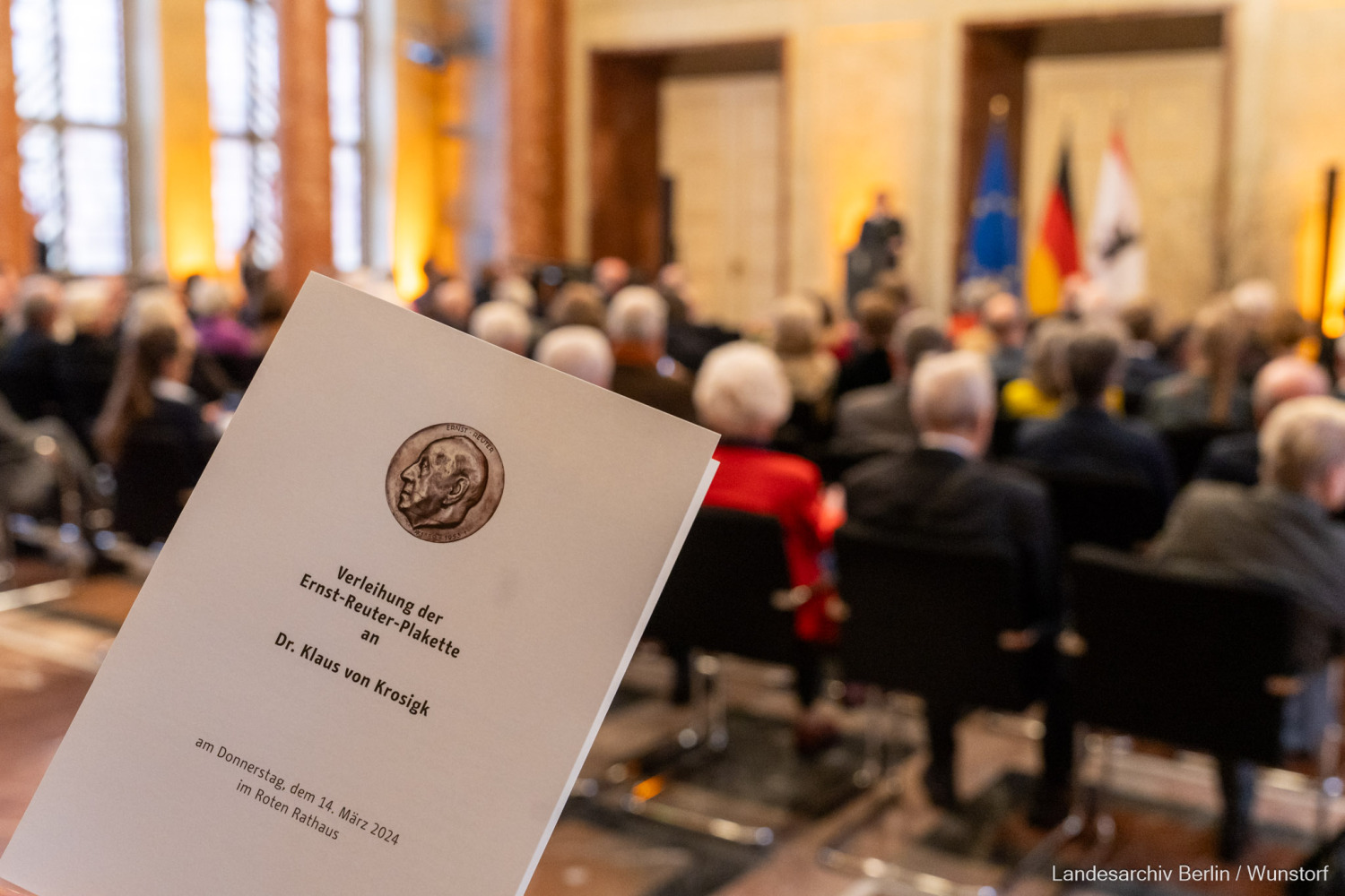 Übergabe Ernst-Reuter-Plakette an Dr. Klaus von Krosigk am 14.03.2024