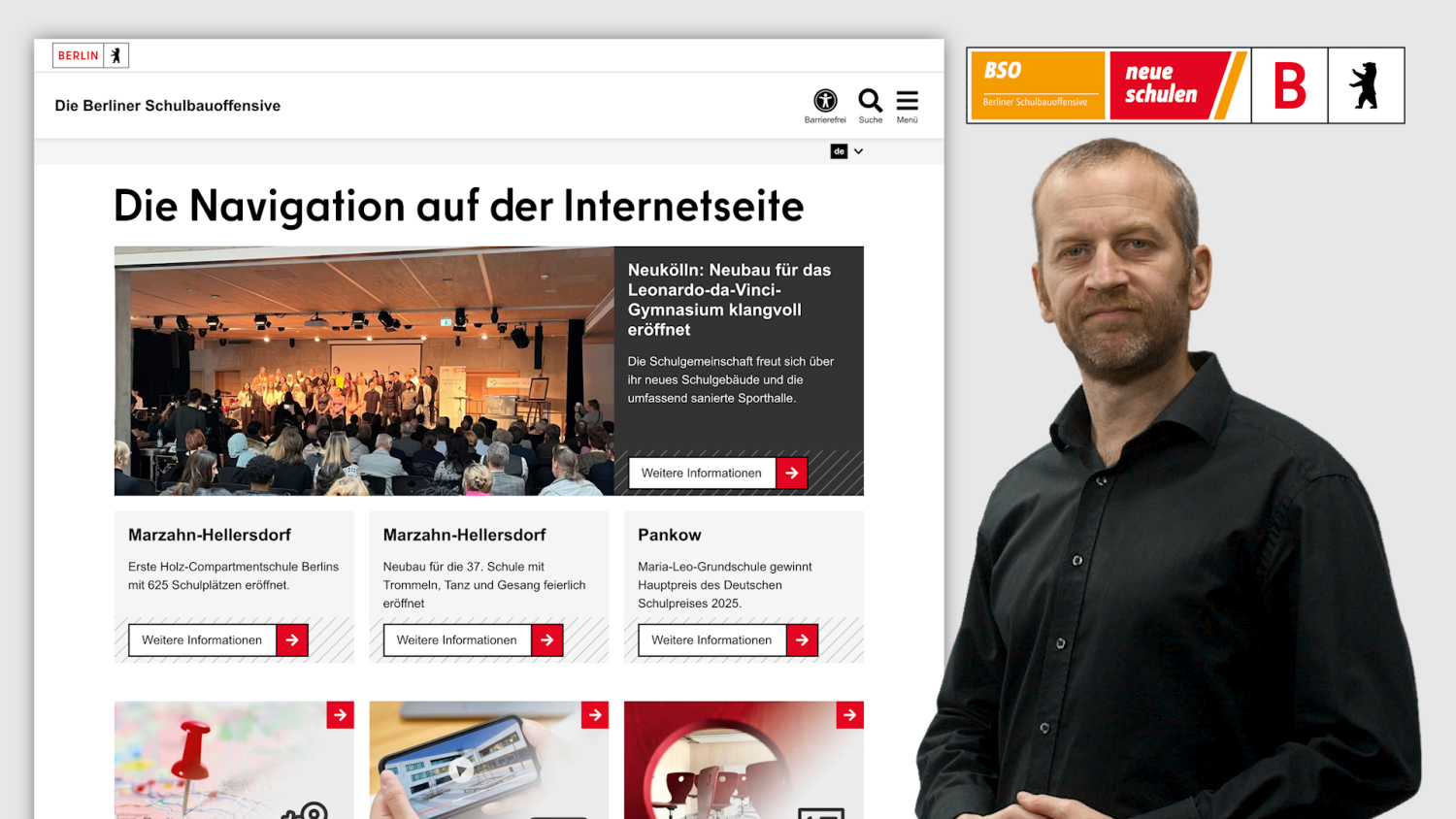 BSO Webseite Navigation