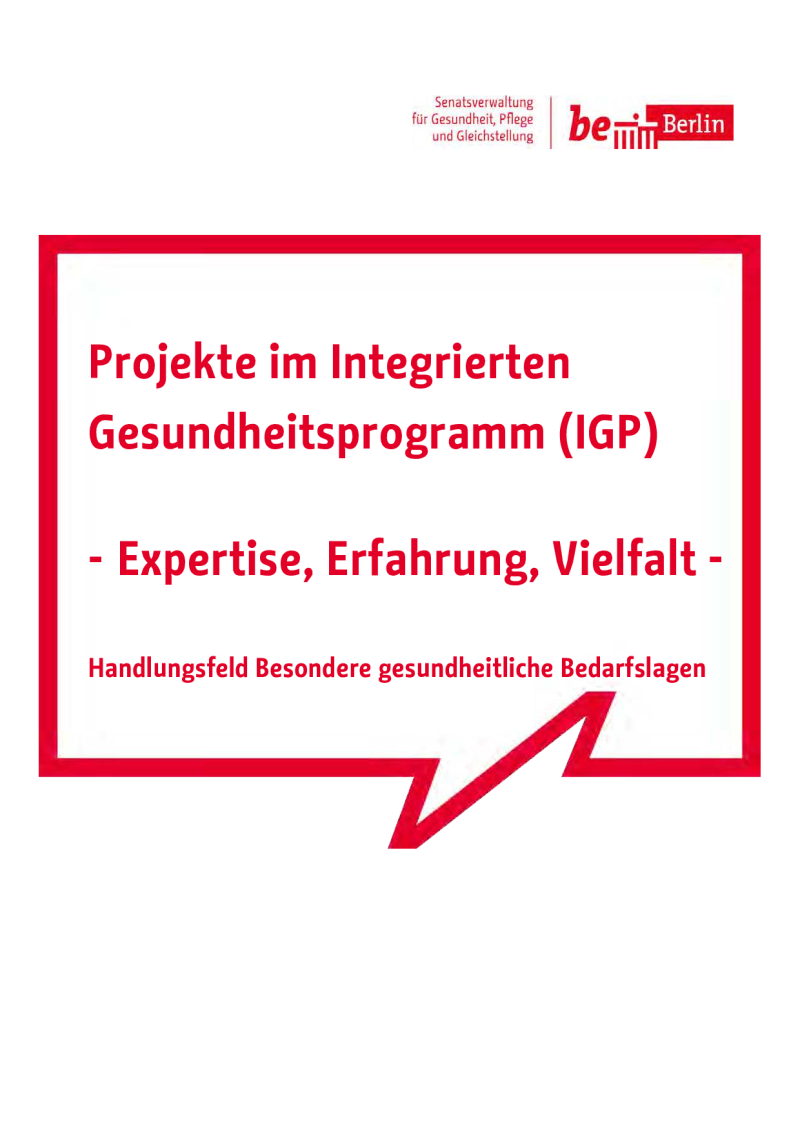 Projekte im IGPP &#8211; Expertise, Erfahrung, Vielfalt &#8211; Das Handlungsfeld Besondere gesundheitliche Bedarfslagen