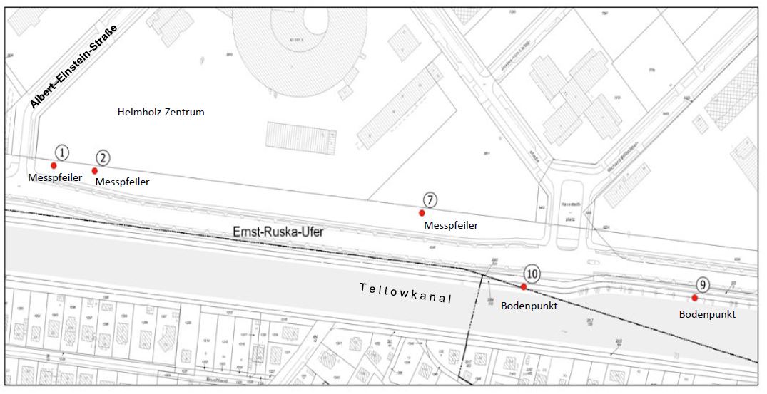 Prüffeld für GNSS-Ausrüstungen am Ernst-Ruska-Ufer in Berlin-Adlershof