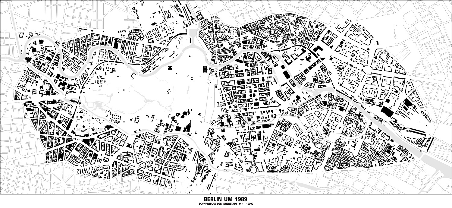Schwarzplan von Berlin im Jahr 1989