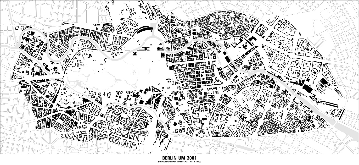 Schwarzplan von Berlin im Jahr 2001