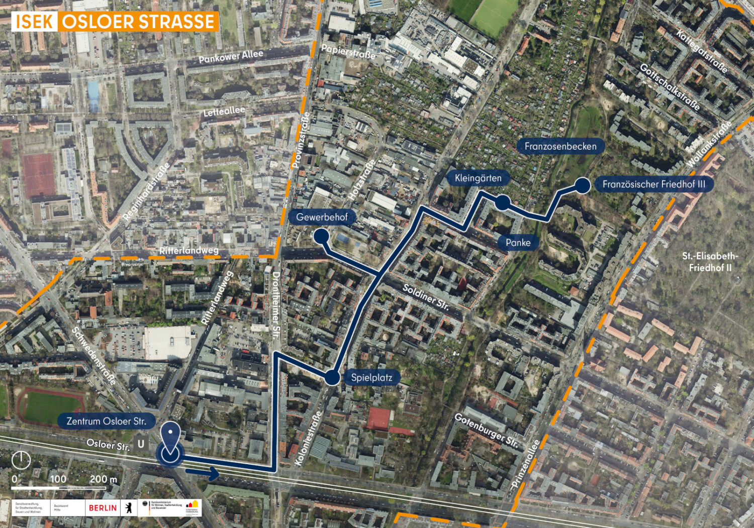 Karte des 2. Rundgangs zum ISEK Osloer Straße am 11.06.2026