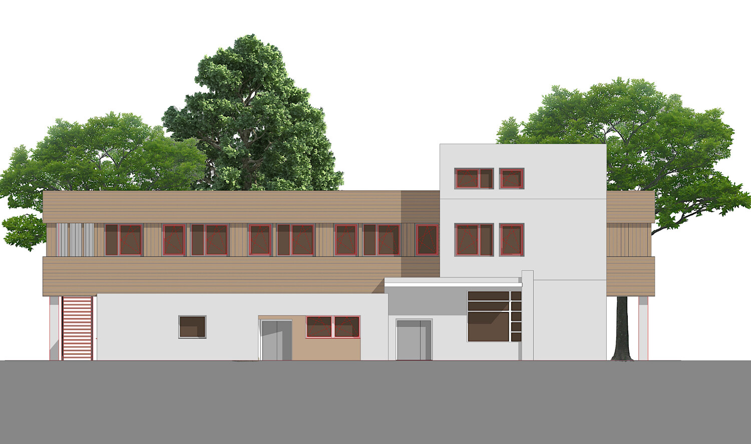 Ansicht Süd der geplanten Erweiterung des Jugendclubs "Die Klinke"