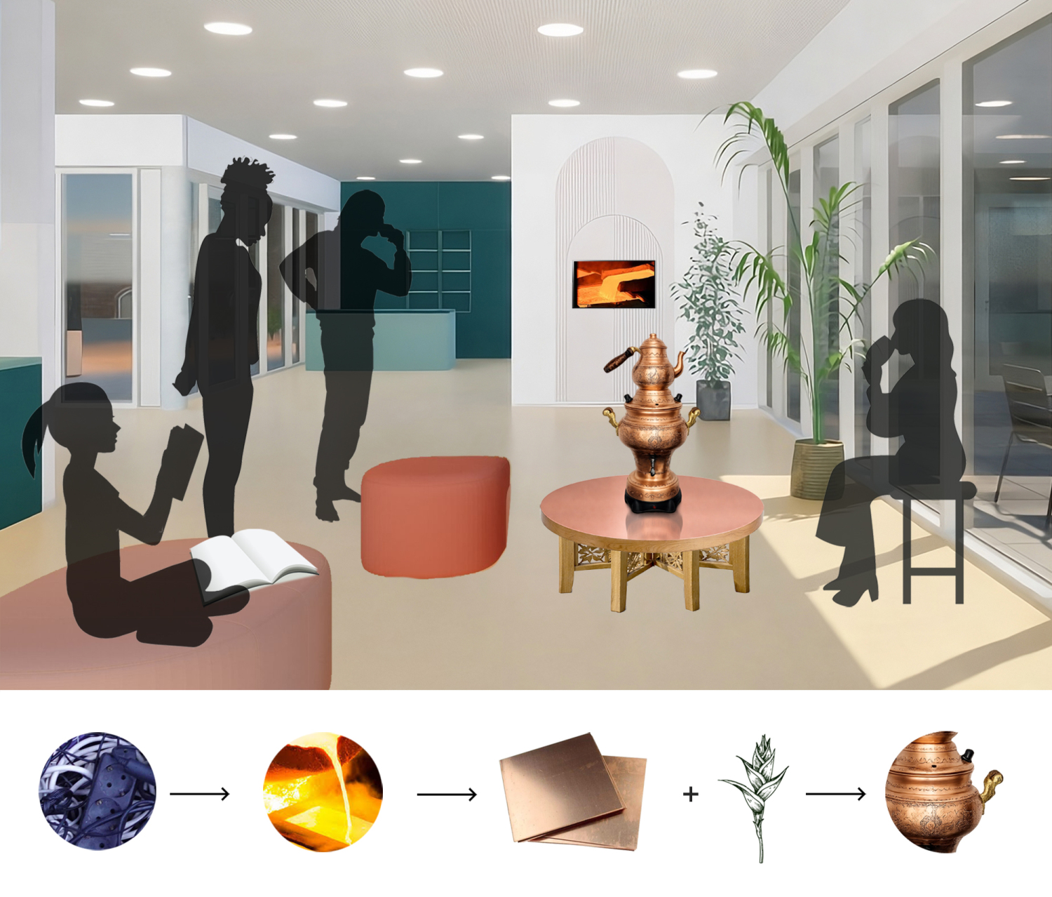 Tausend Verbindungen - Entwurfsidee zur Kunst am Bau im Olof-Palme-Zentrum