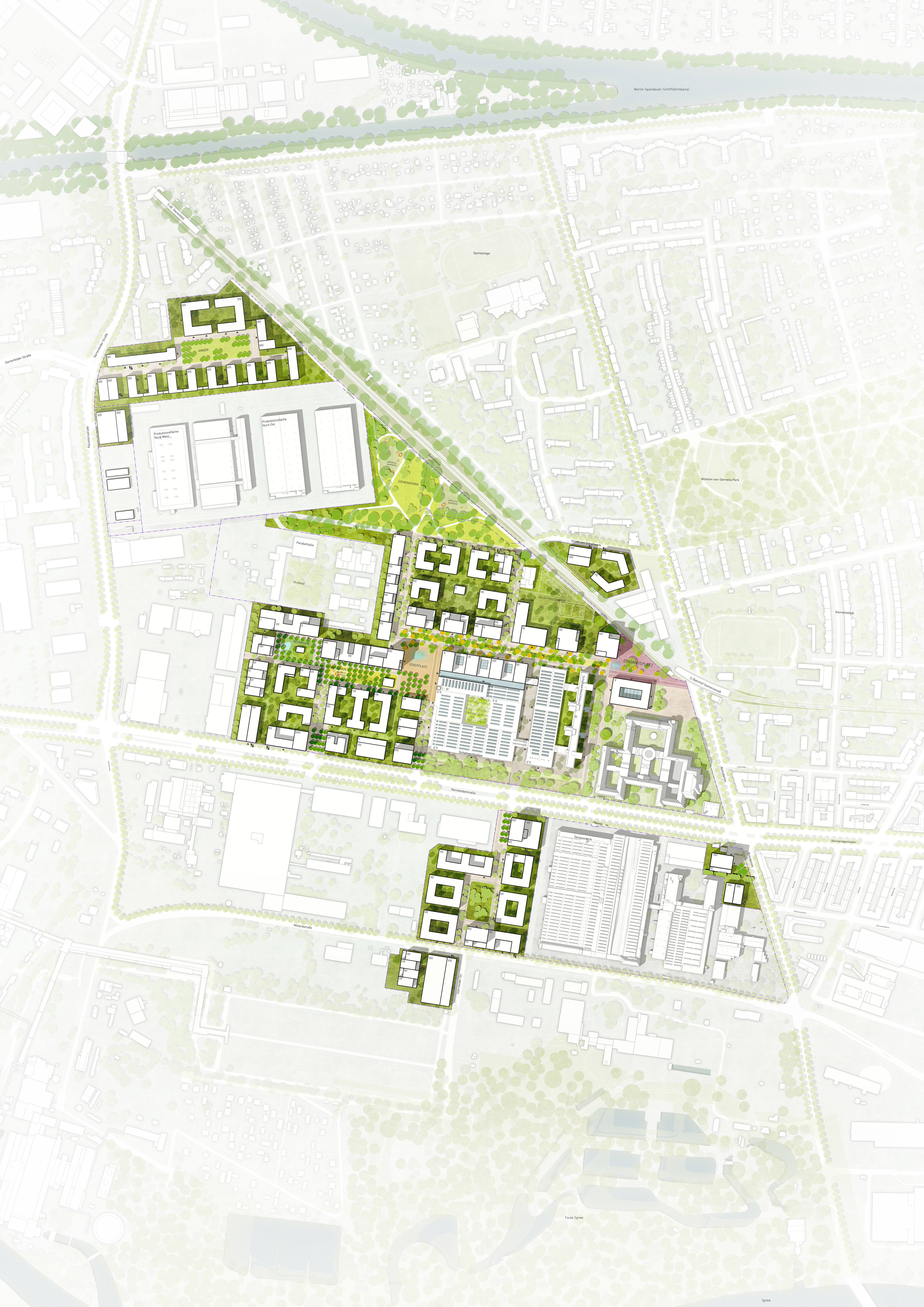 Städtebauliches Strukturkonzept Siemensstadt Square 2021 (Lageplan) 