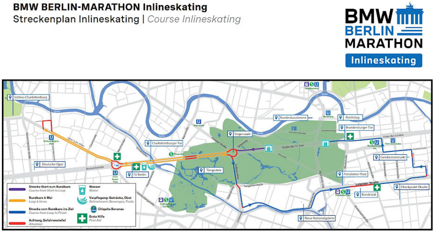 Berlin-Marathon 2026: Strecke für die Inlineskater