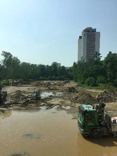 Platz für das Sondenfeld (unterirdischer Wärmetauscher)