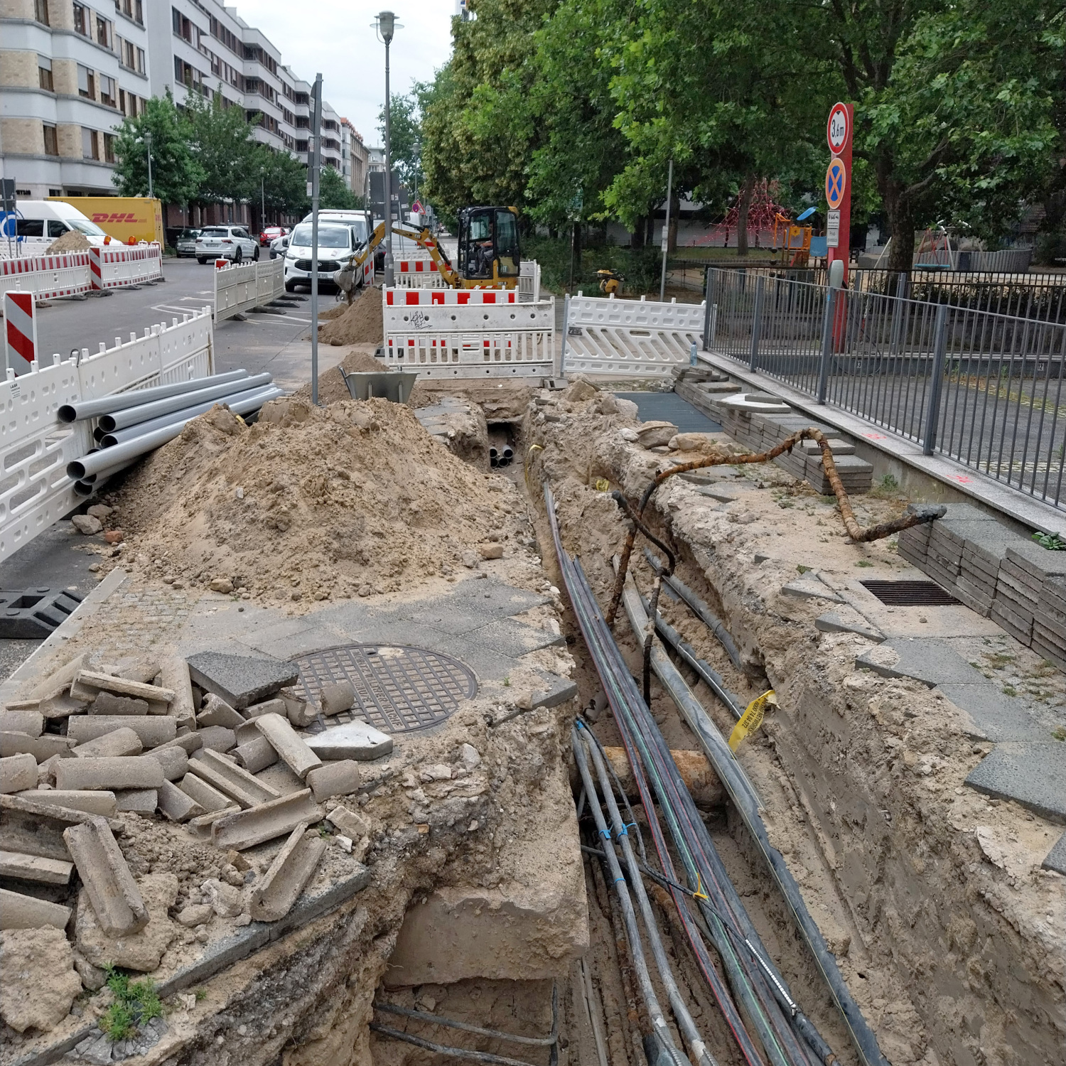 Kabeleinbau in Höhe Jerusalemer Straße, Juni 2025