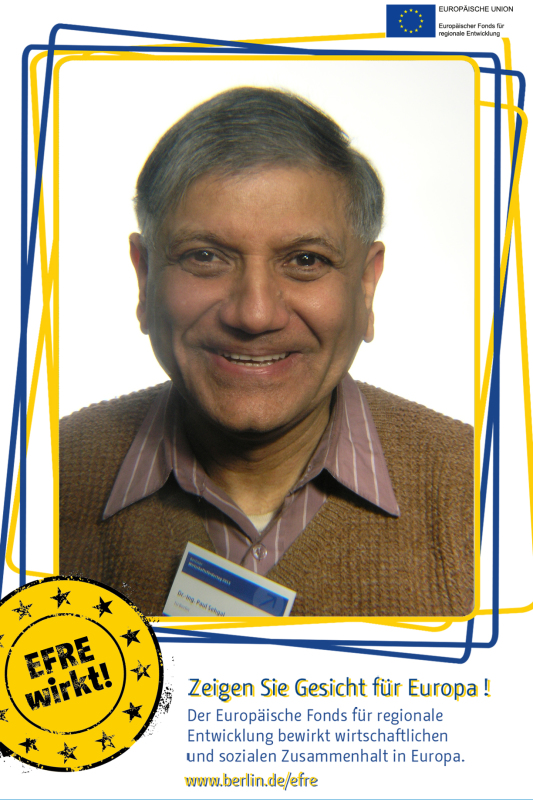 Ein Mann im Fotoboxrahmen EFRE: Zeigen Sie Gesicht für Europa!
