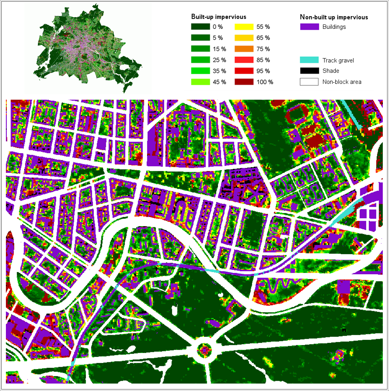 Impervious Soil Coverage (Sealing of Soil Surface) 2021 - Berlin.de