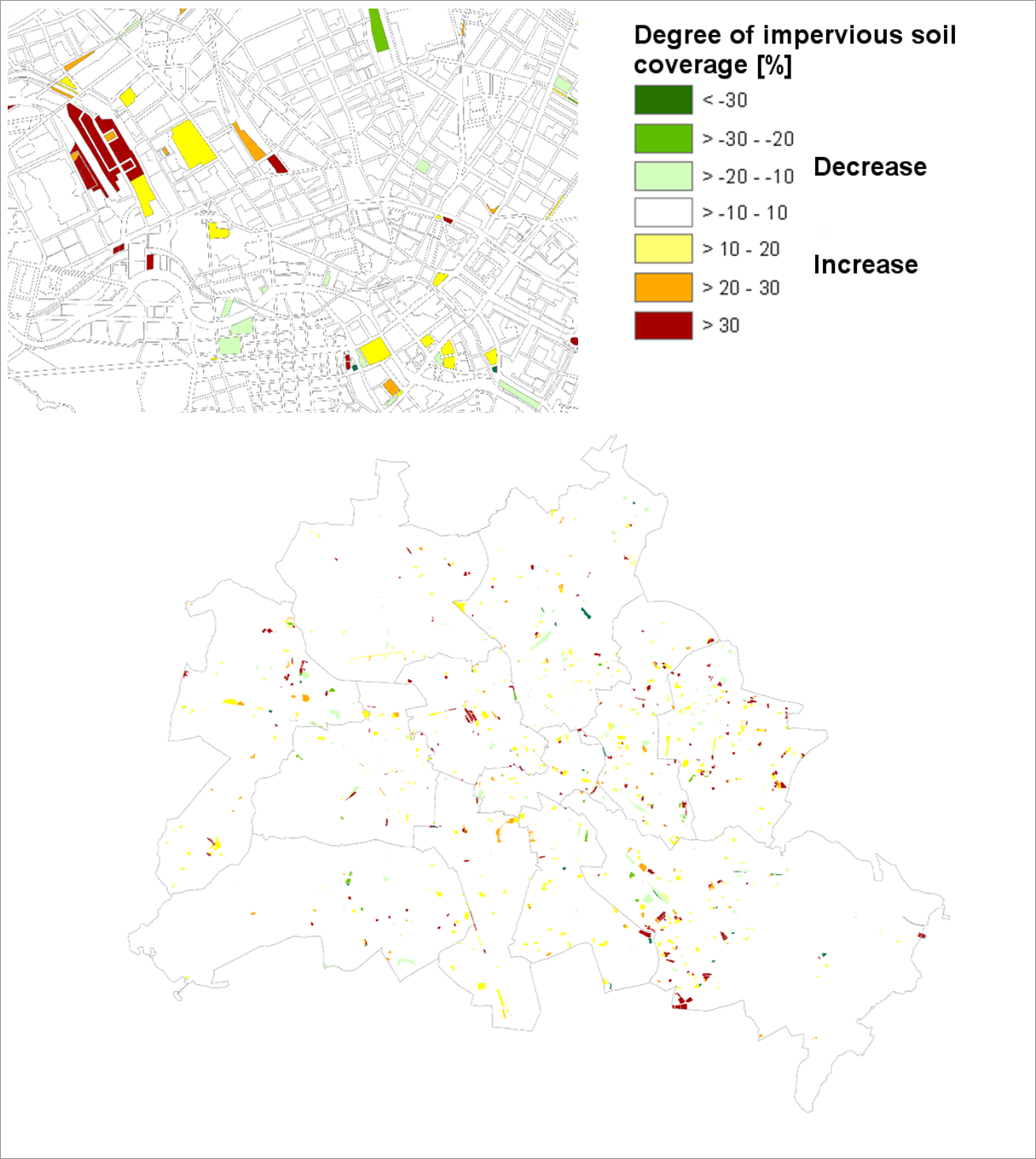 Impervious Soil Coverage (Sealing of Soil Surface) 2021 - Berlin.de